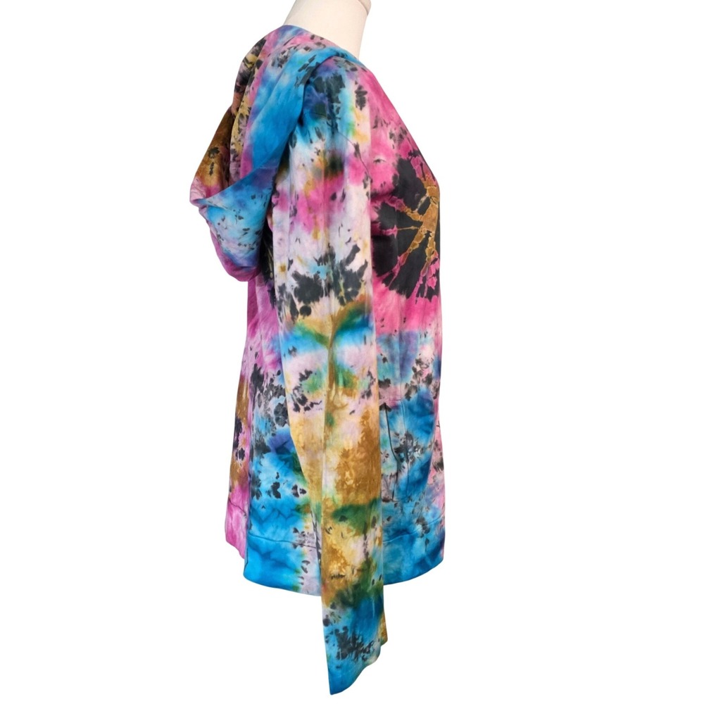 Kathmandu Imports Tie Dye Zip Up Hoodie Sweatshirt M L Cotton - Picture 3 of 7